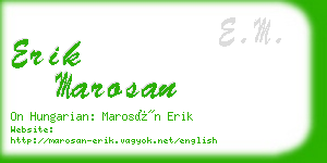 erik marosan business card